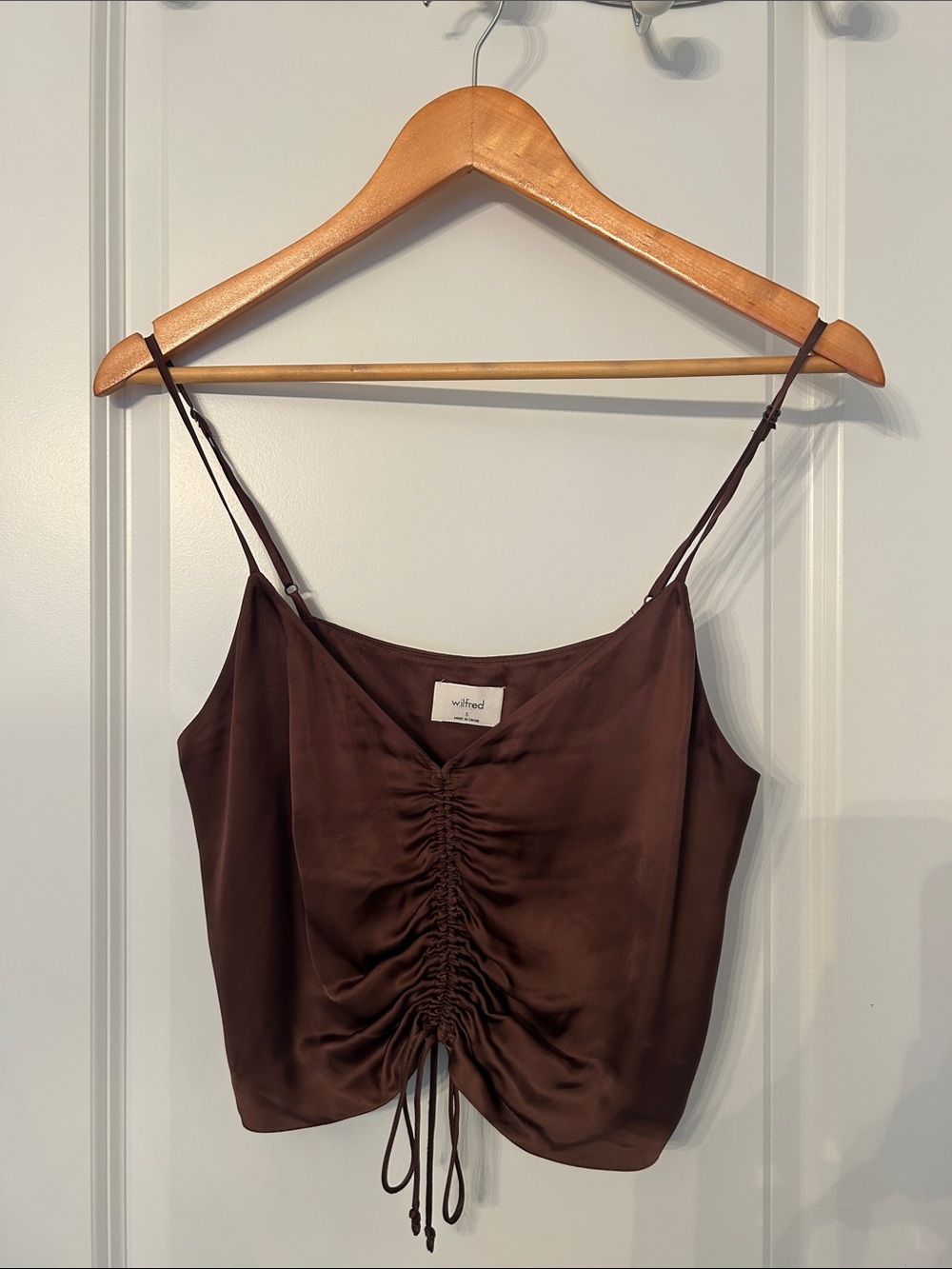 Wilfred Chocolate Brown Ruched Satin Cami